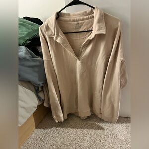 Aerie Tan Pullover Sweatshirt